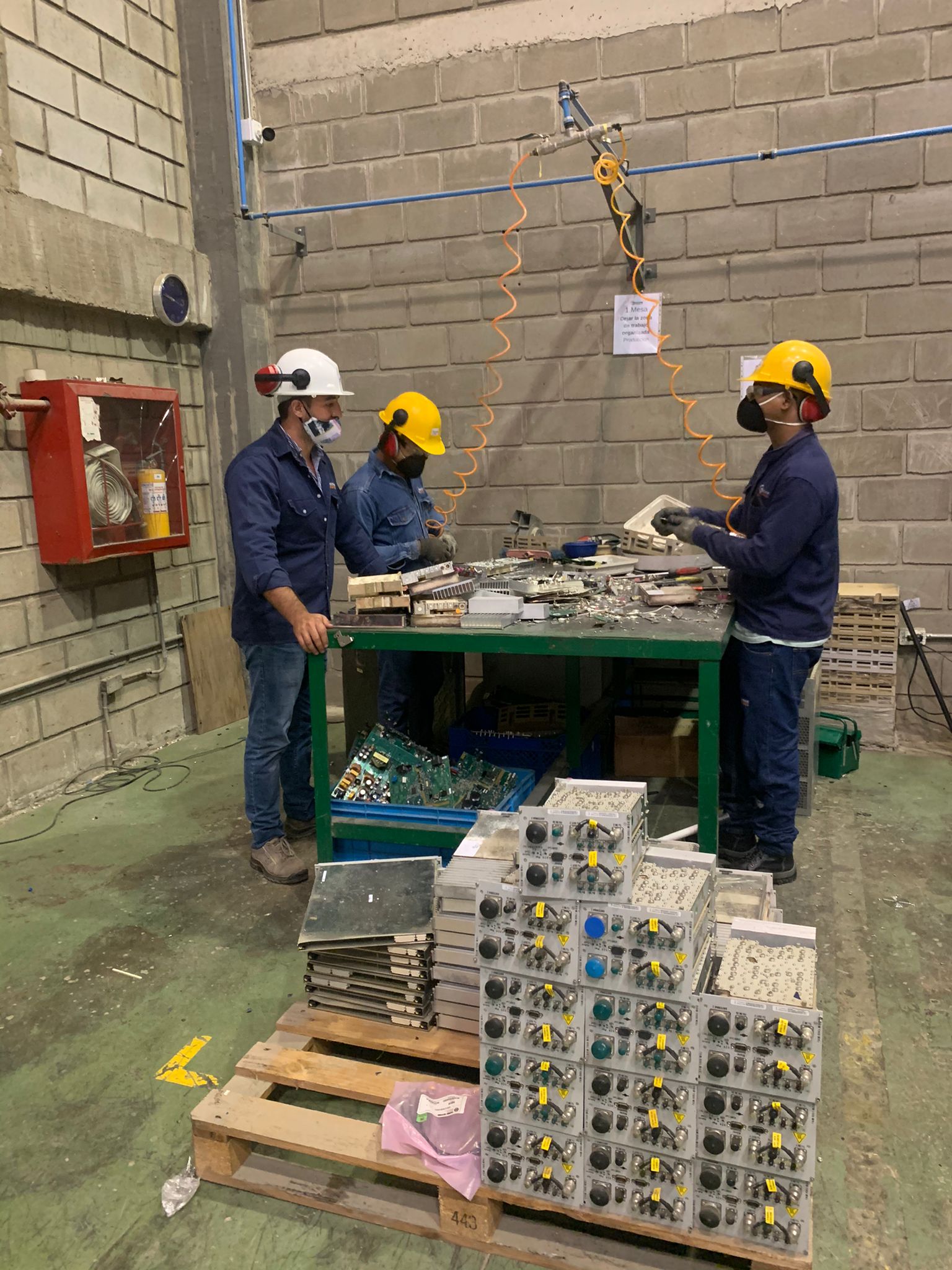 PTNW dismantling team processing equipment